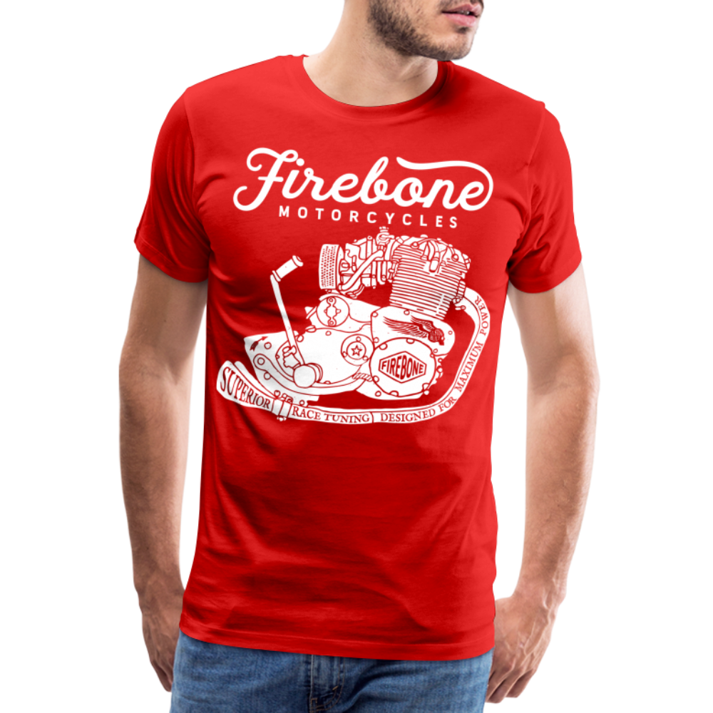 Firebone vintage engine premium t-shirt - red