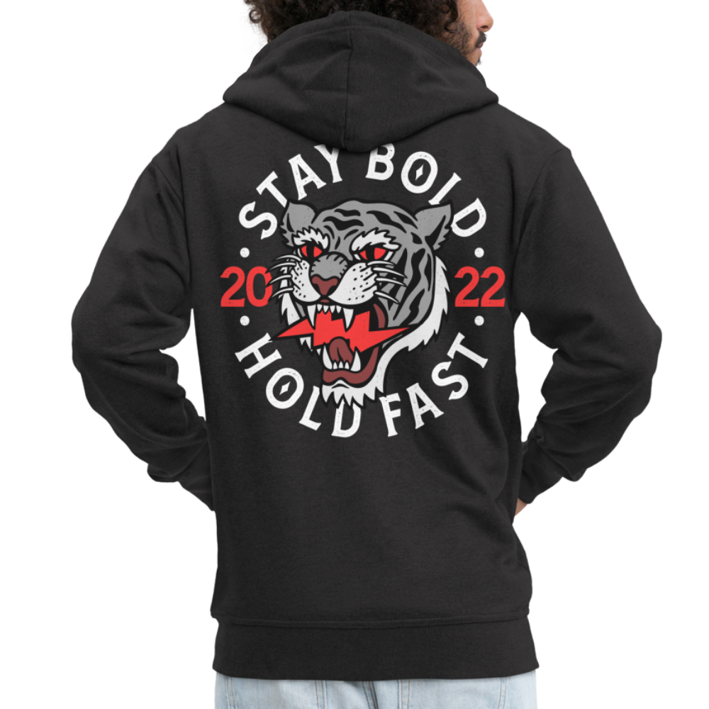 Stay bold tiger premium zip hooded jacket - black