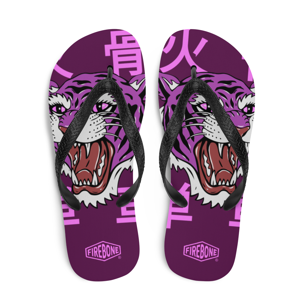 Angry Tiger - Hot pink flip-flops - Firebone