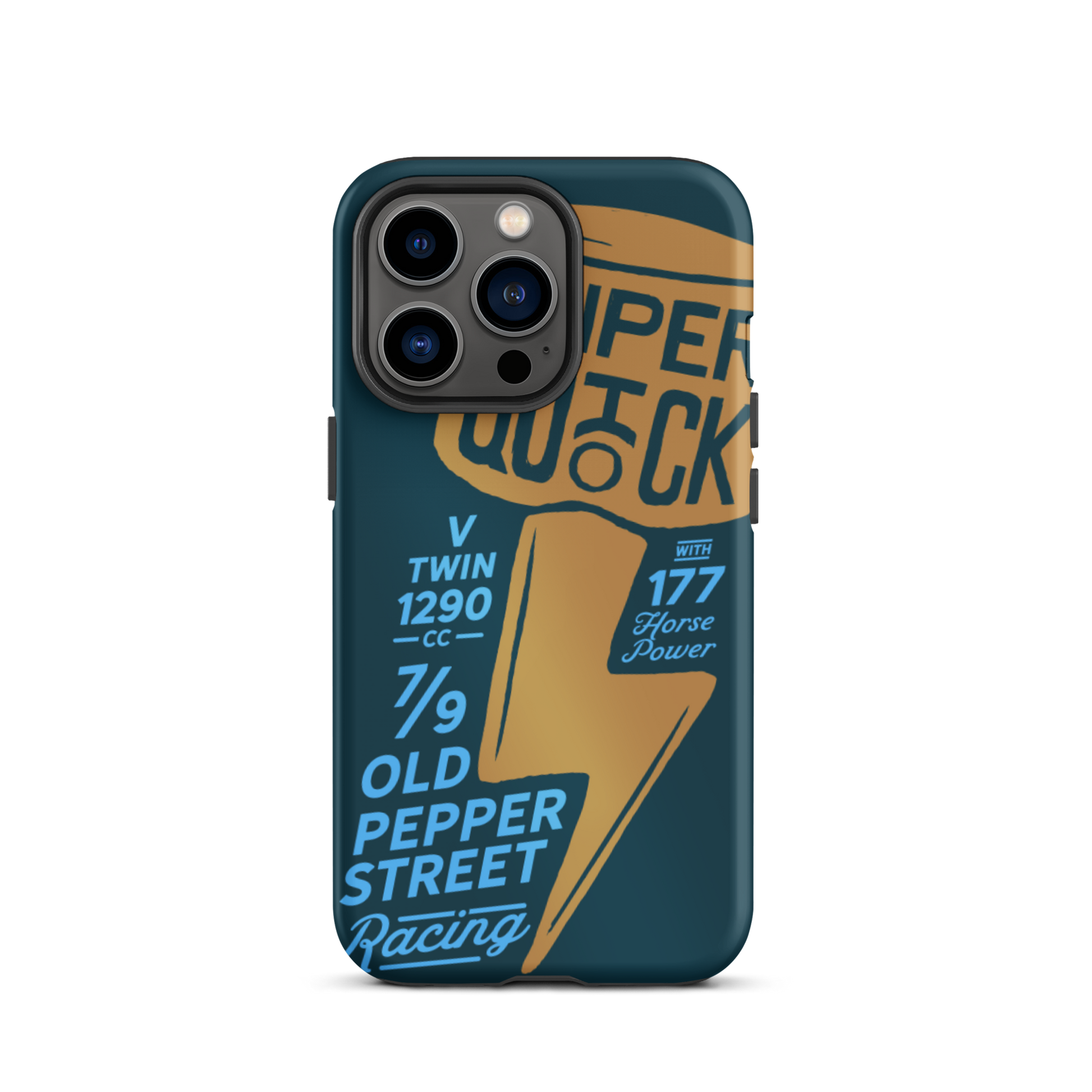 Super Quick Piston - Orange and blue tough iPhone case - Firebone