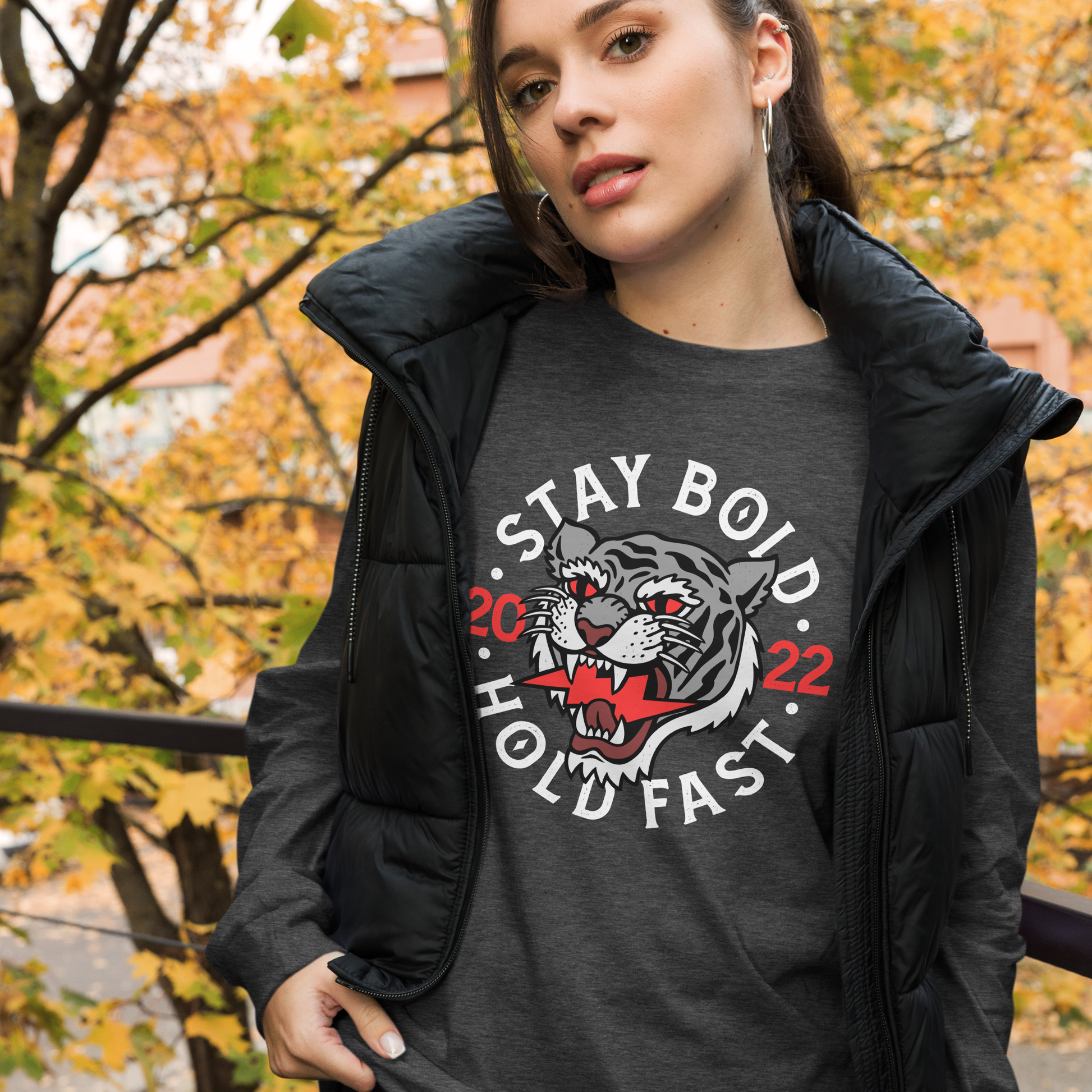 Stay bold - Grey long sleeve tee - Firebone