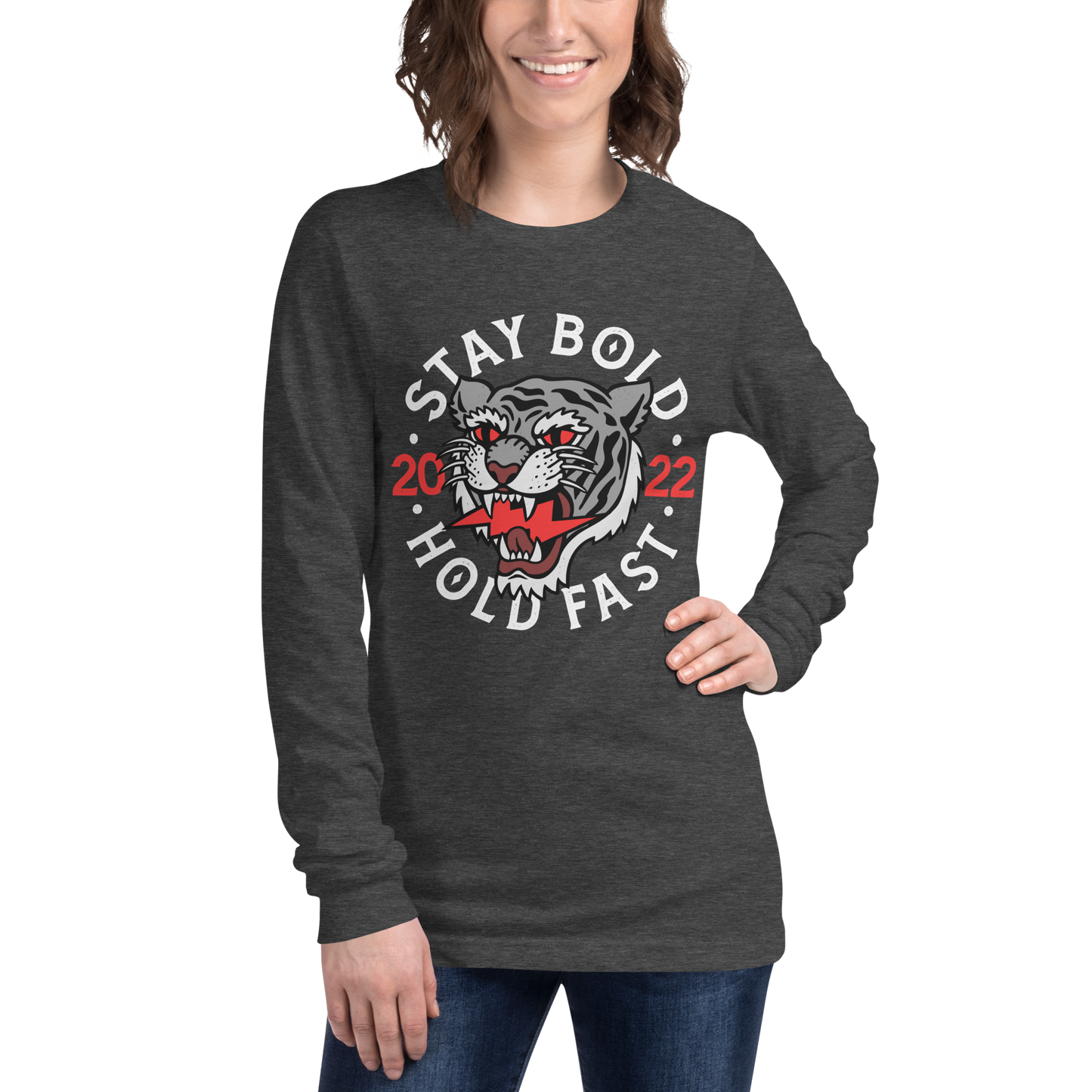 Stay bold - Grey long sleeve tee - Firebone