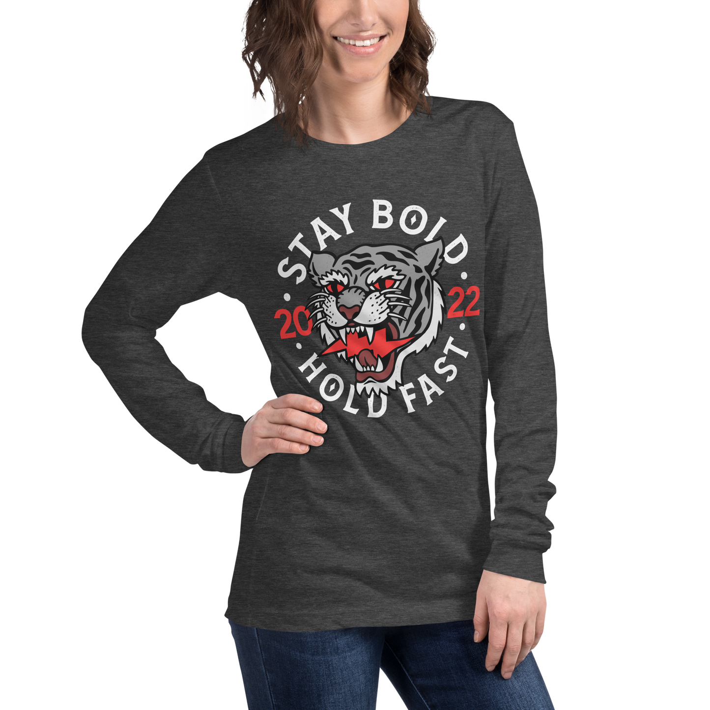 Stay bold - Grey long sleeve tee - Firebone