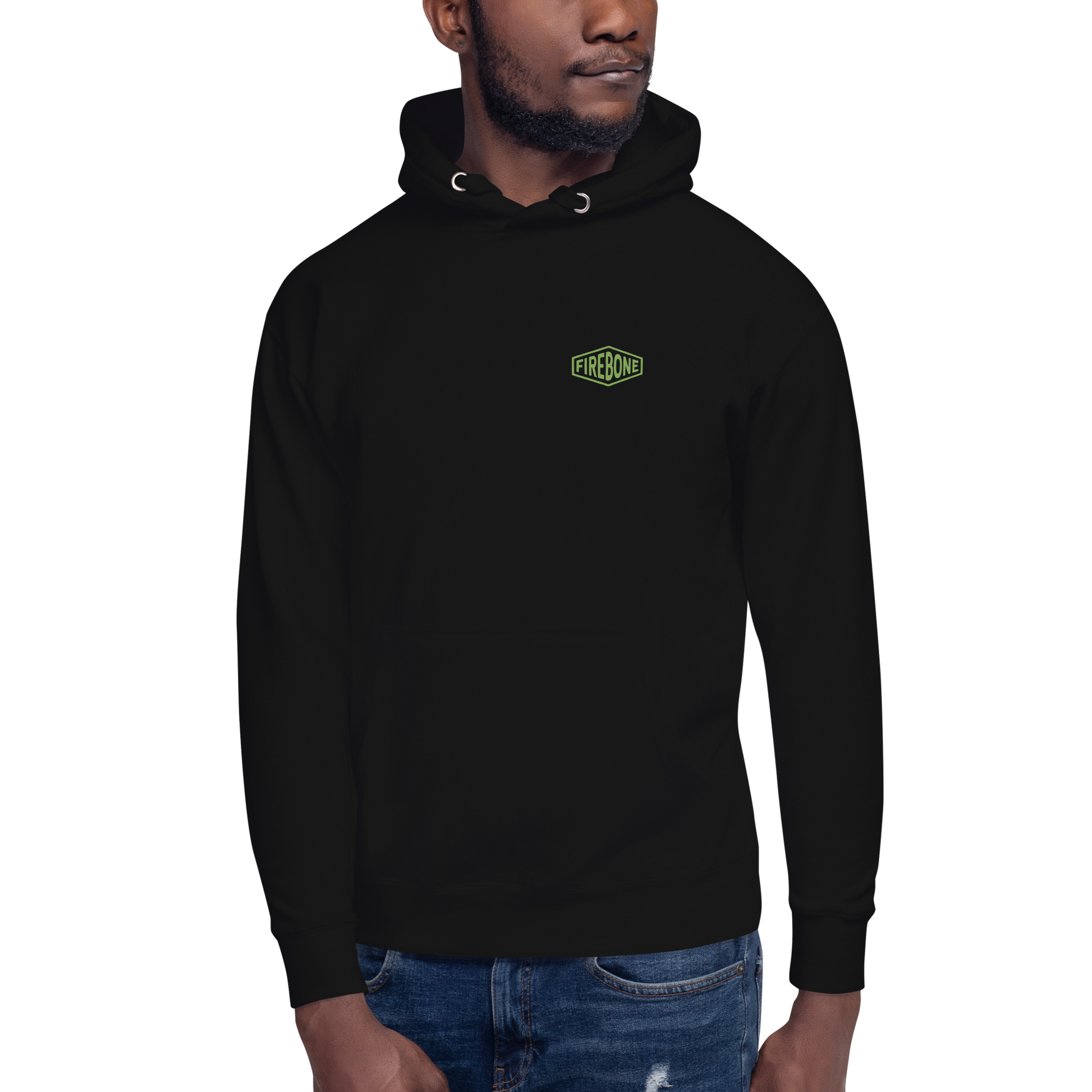 No Time To Hate - Green on black hoodie - Firebone