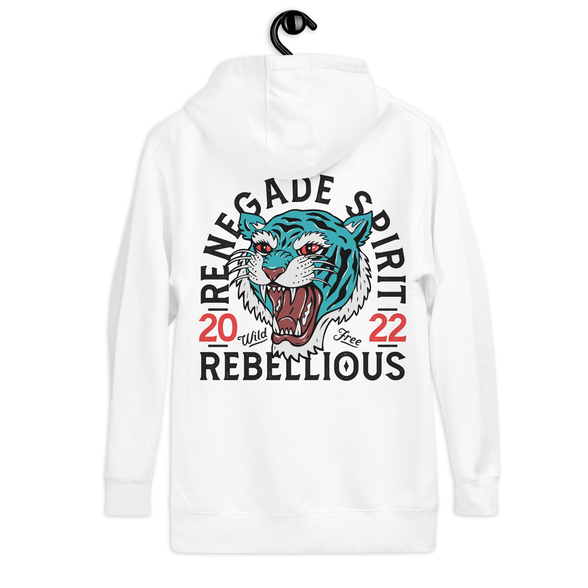 Renegade spirit - White with rear art hoodie - Firebone