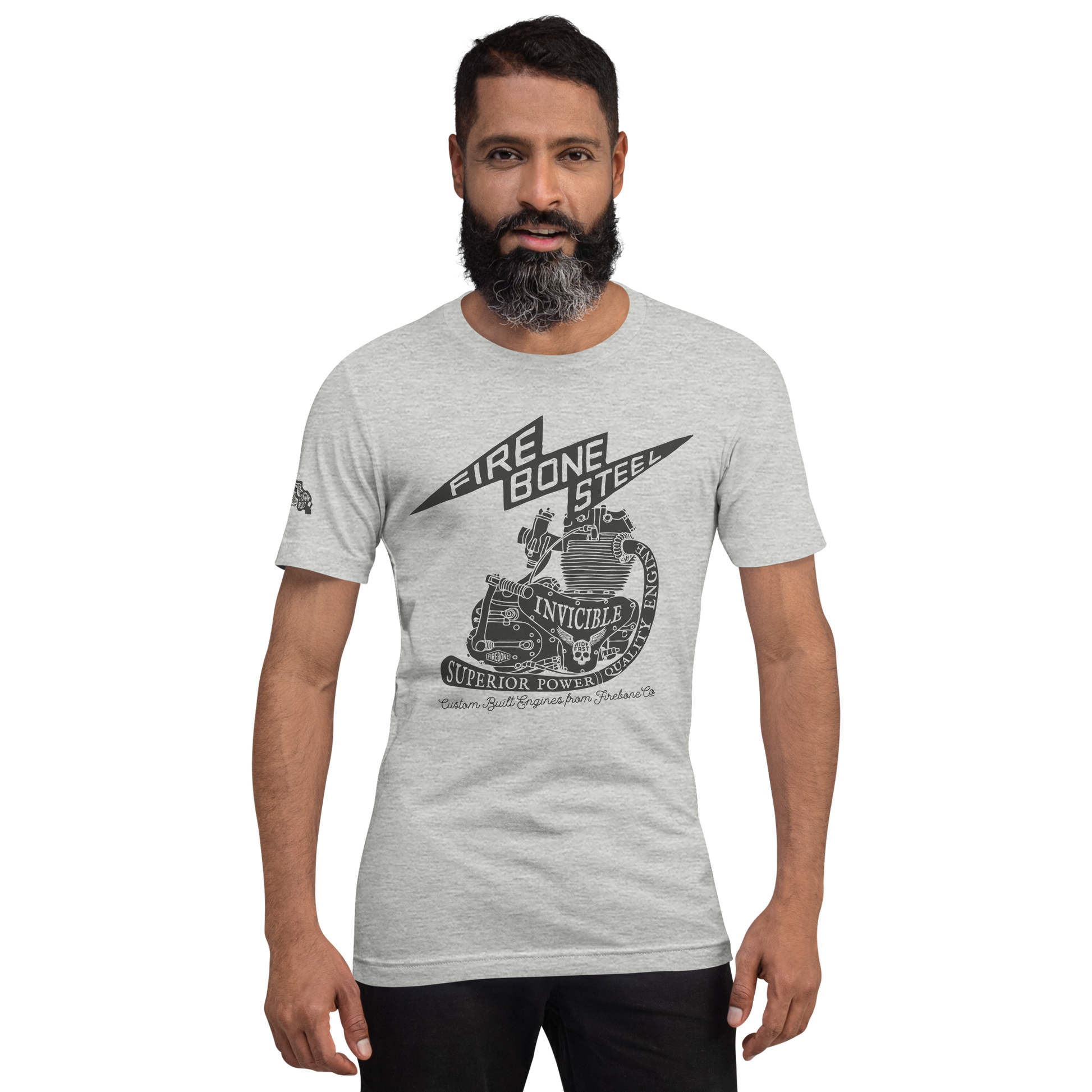 Firebone Steel - Grey Athletic heather t-shirt - Firebone