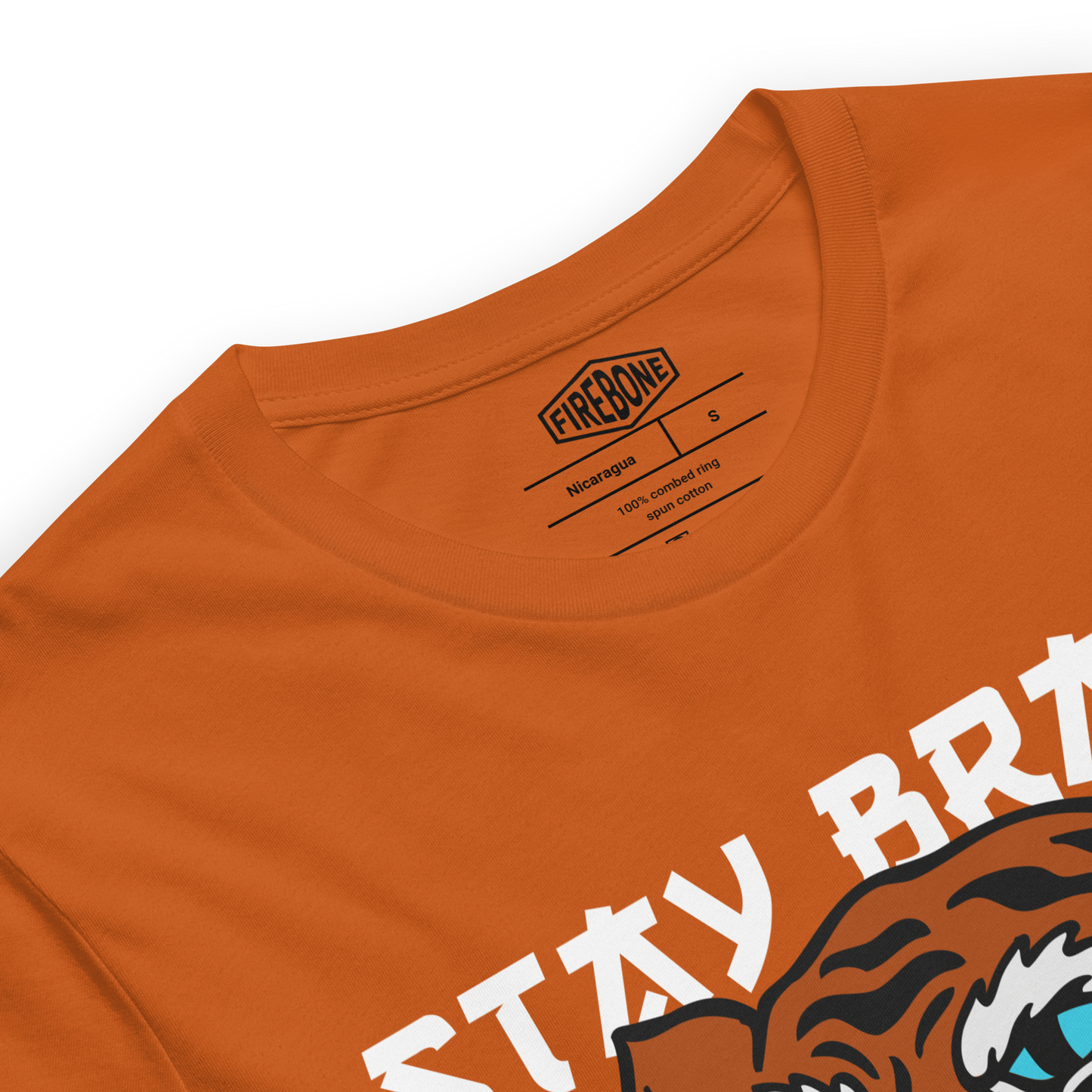 Stay Brave Tiger - Orange t-shirt - Firebone