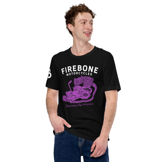 Superior Engine - Purple on black t-shirt - Firebone