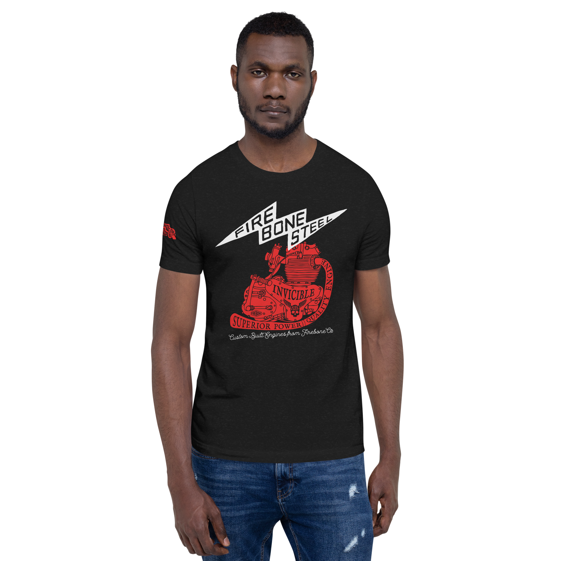 Firebone Steel - Red on dark t-shirts - Firebone