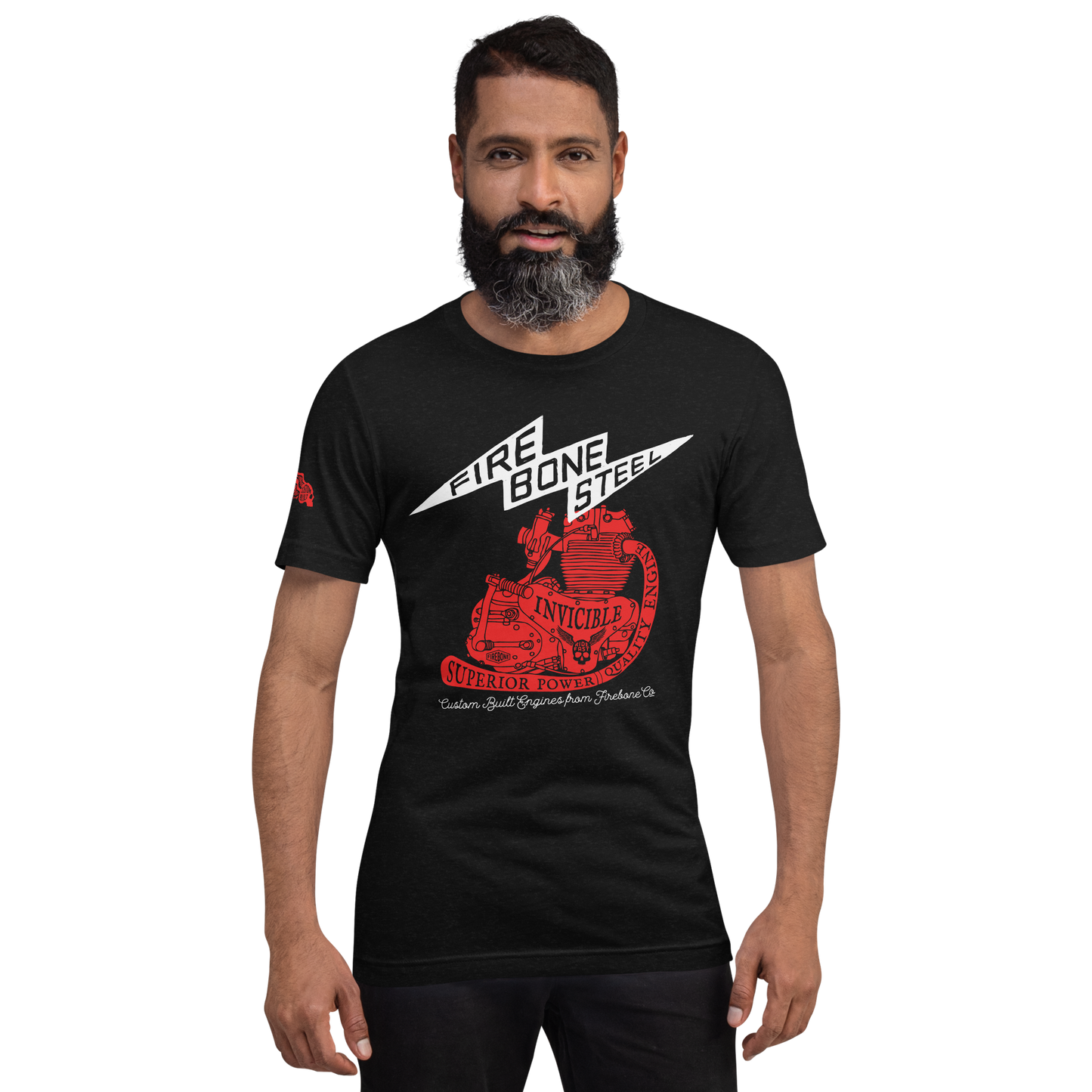 Firebone Steel - Red on dark t-shirts - Firebone