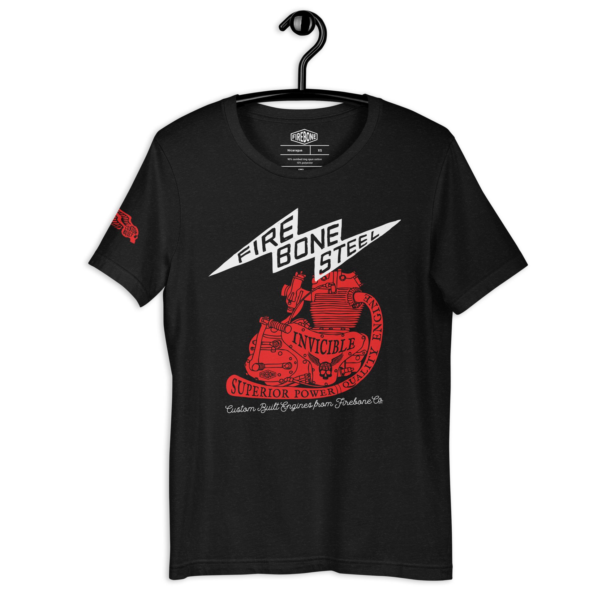 Firebone Steel - Red on dark t-shirts - Firebone