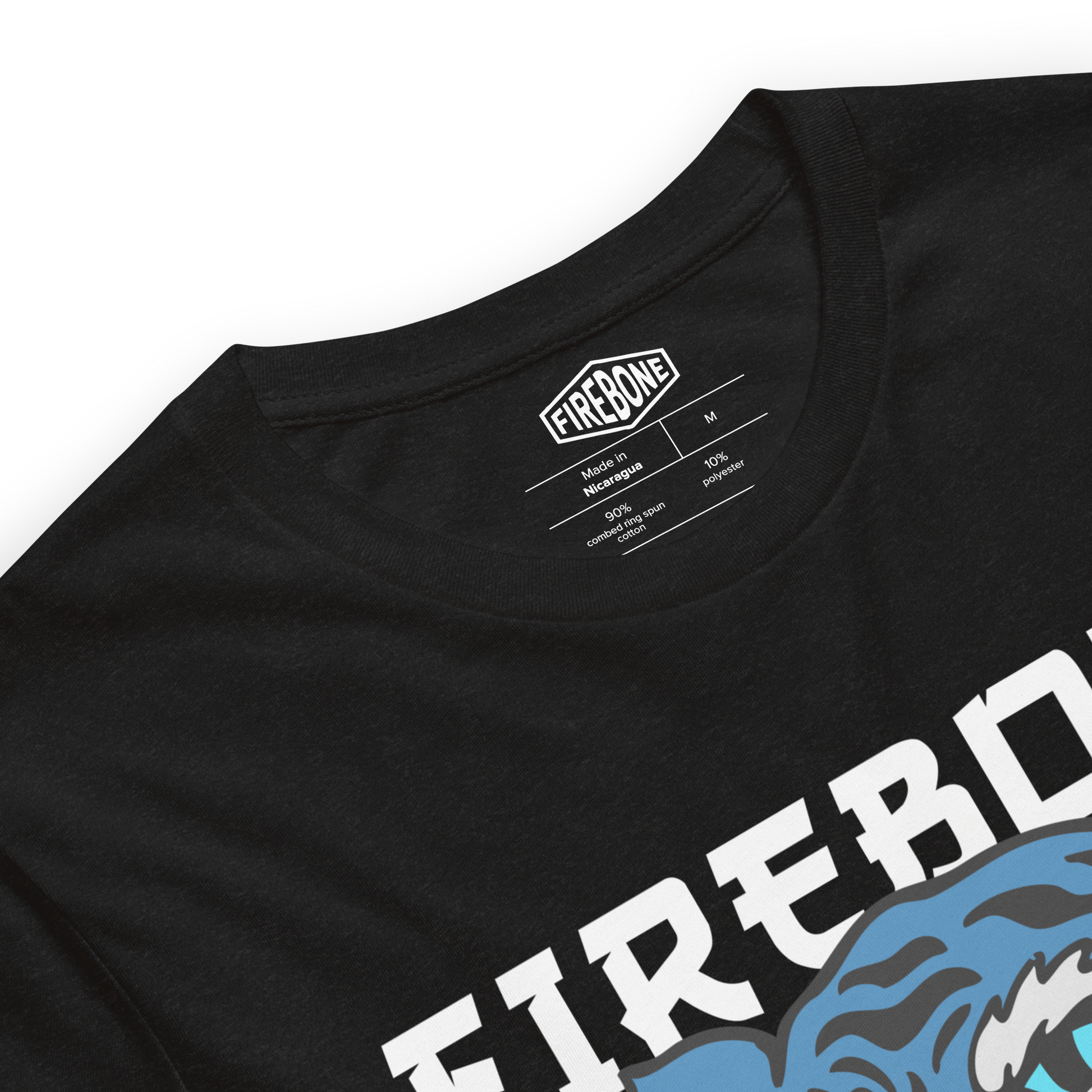 Defiant Tiger - Blue on black t-shirt - Firebone