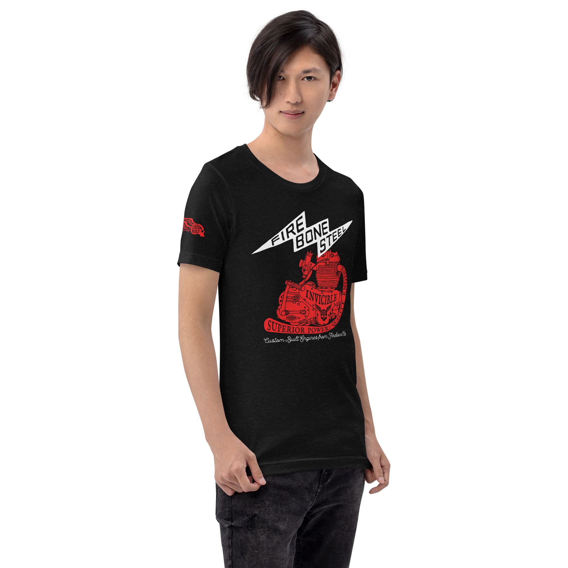 Firebone Steel - Red on dark t-shirts - Firebone