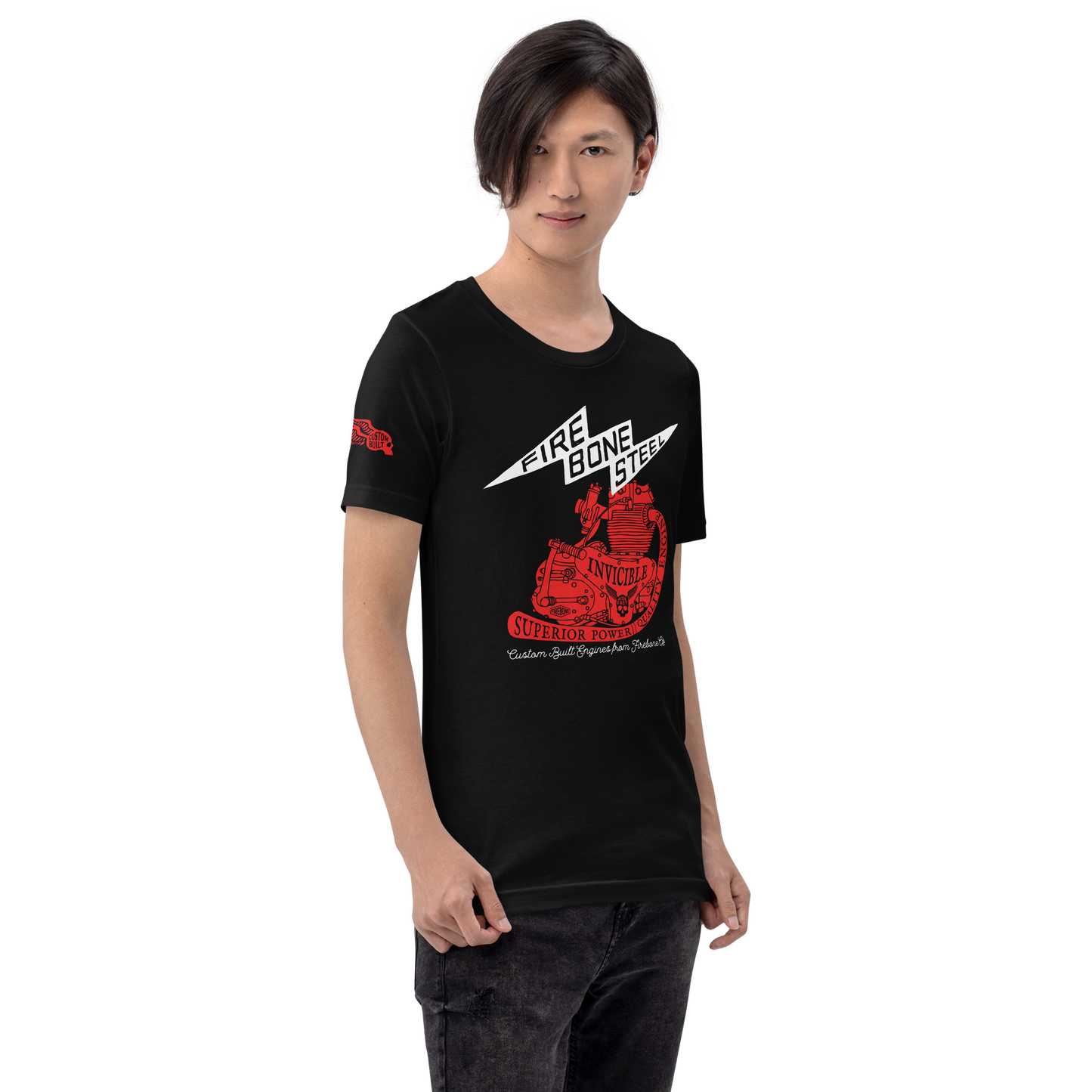 Firebone Steel - Red on dark t-shirts - Firebone