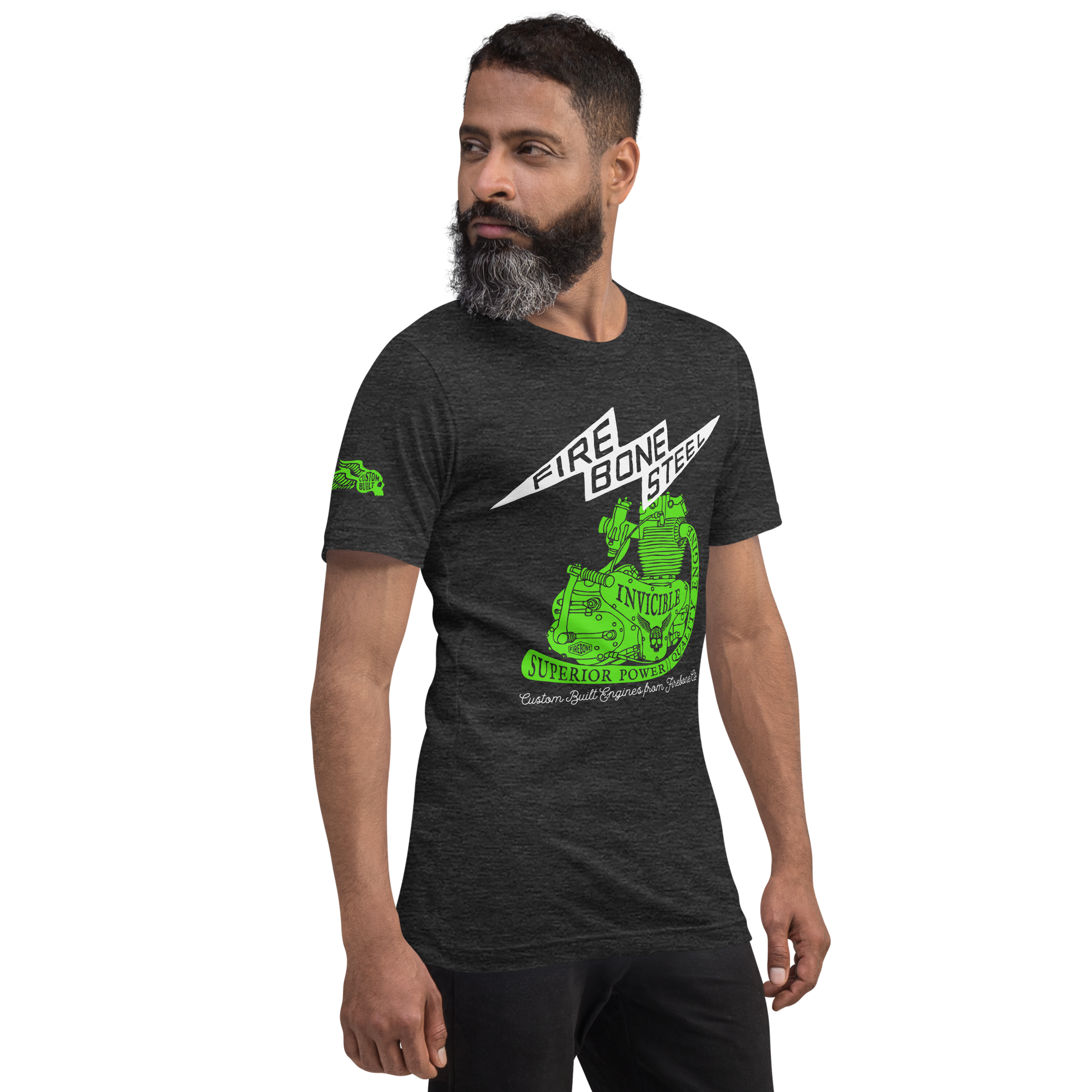 Firebone Steel - Green on dark t-shirts - Firebone