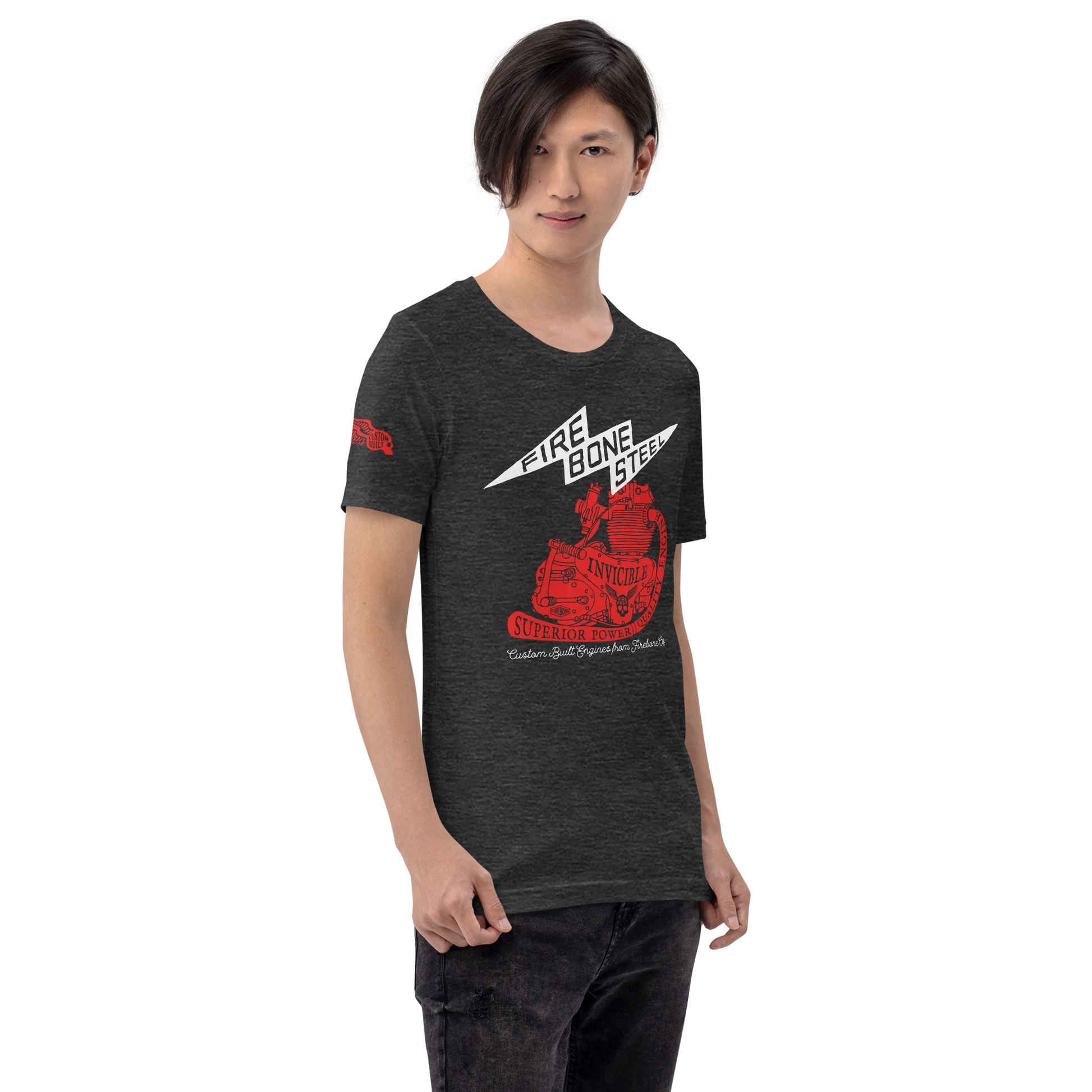 Firebone Steel - Red on dark t-shirts - Firebone