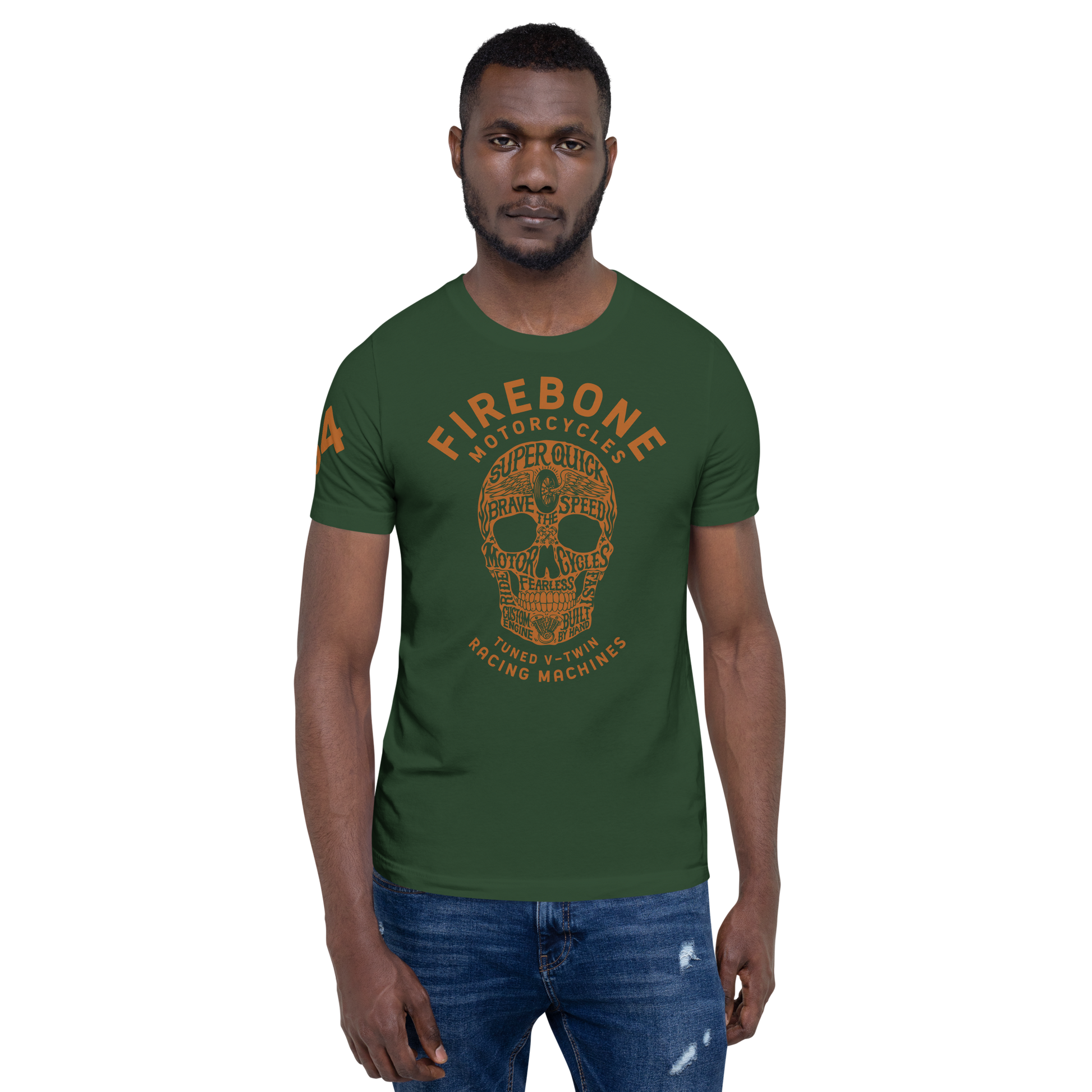 Super Quick Skull - Forest green t-shirt - Firebone