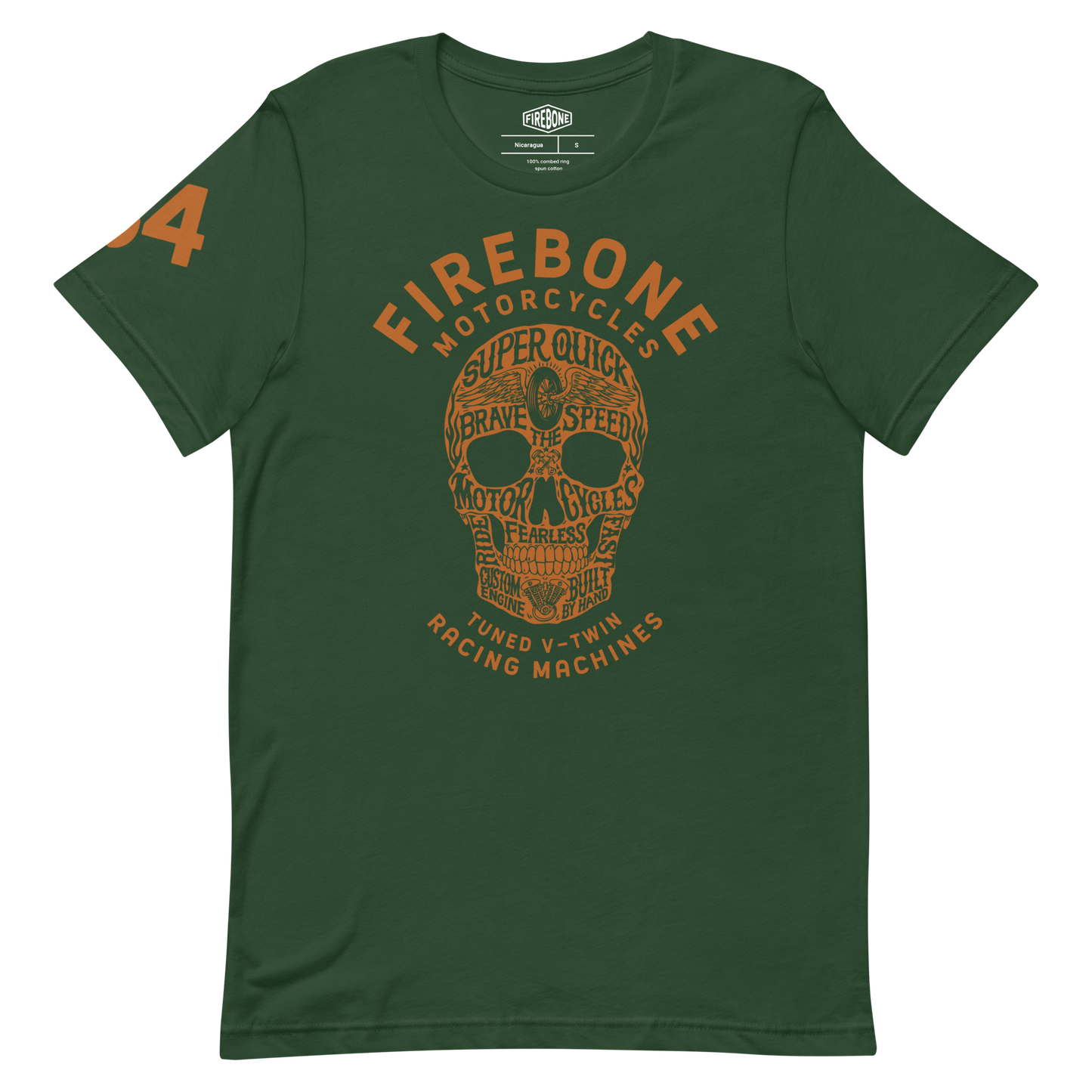 Super Quick Skull - Forest green t-shirt - Firebone