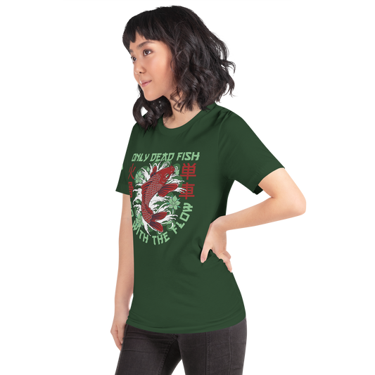 Go with the flow - Dark green t-shirt - Firebone