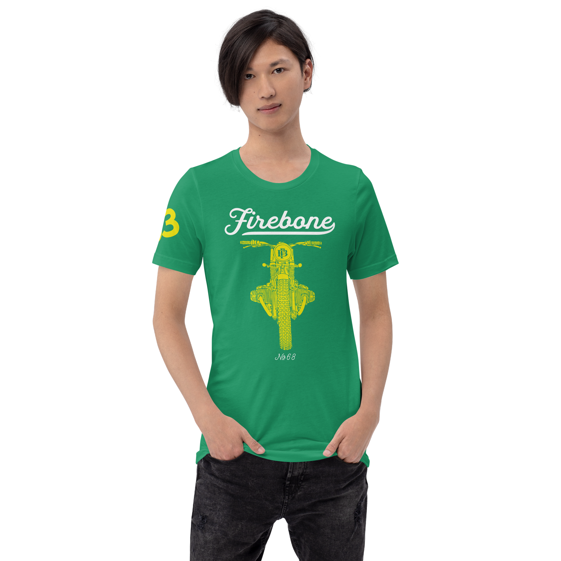 Vintage Motorcycle 63 - Kelly green t-shirt - Firebone