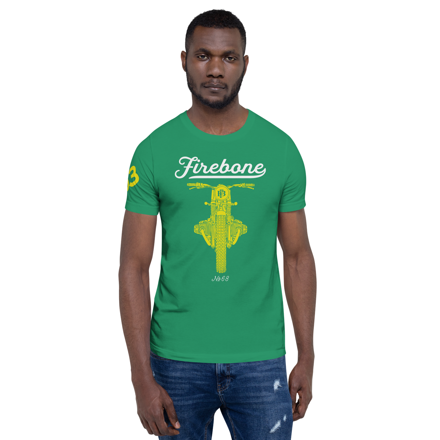 Vintage Motorcycle 63 - Kelly green t-shirt - Firebone