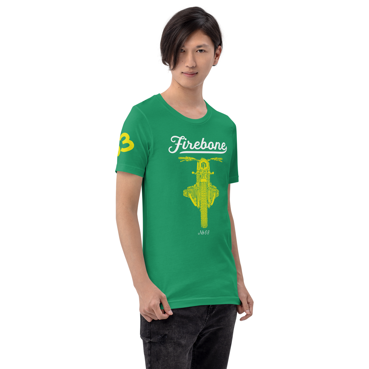 Vintage Motorcycle 63 - Kelly green t-shirt - Firebone