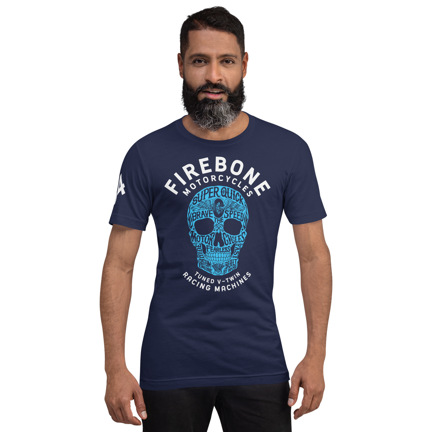 Super Quick Skull - Navy blue t-shirt - Firebone