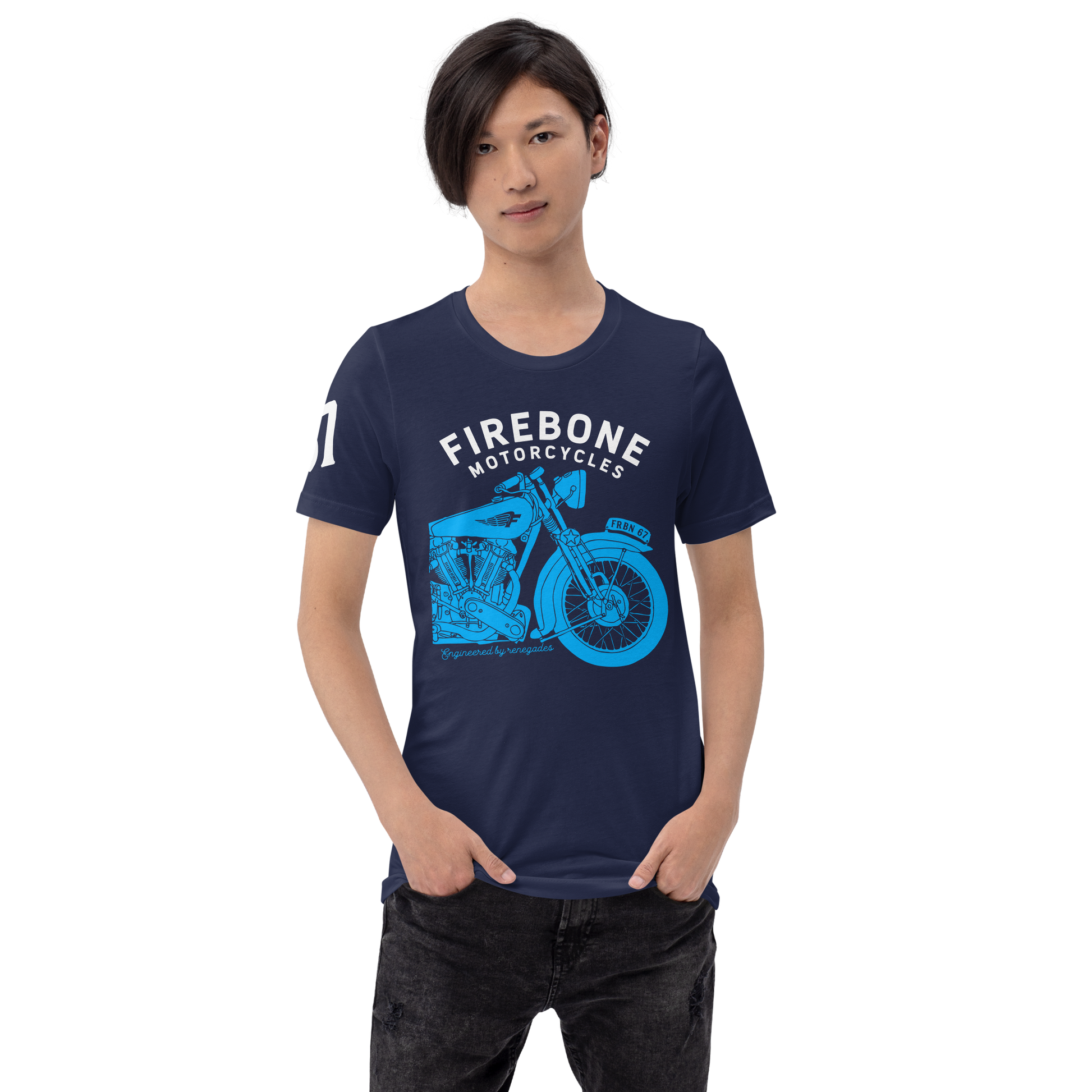 Vintage Motorcycle - Navy t-shirt - Firebone