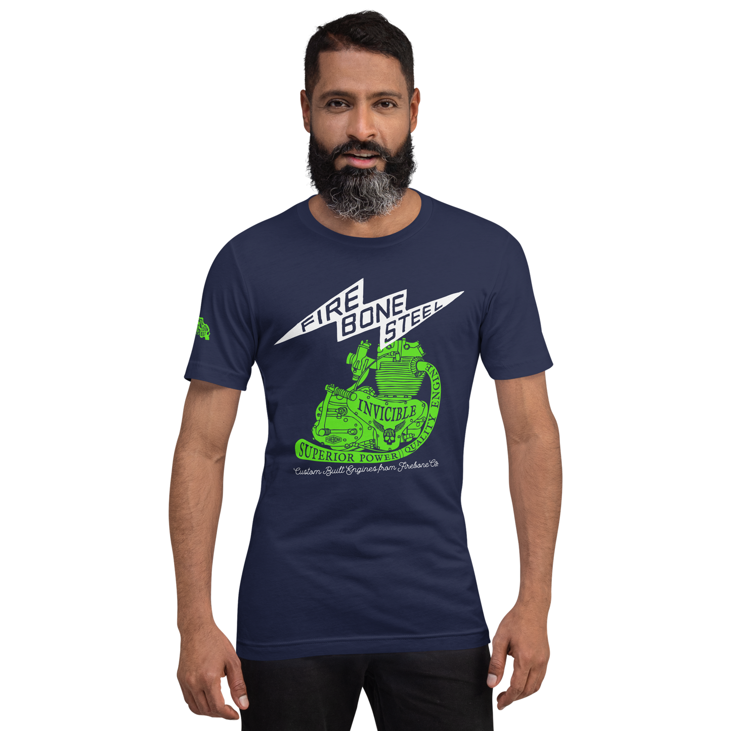 Firebone Steel - Green on dark t-shirts - Firebone