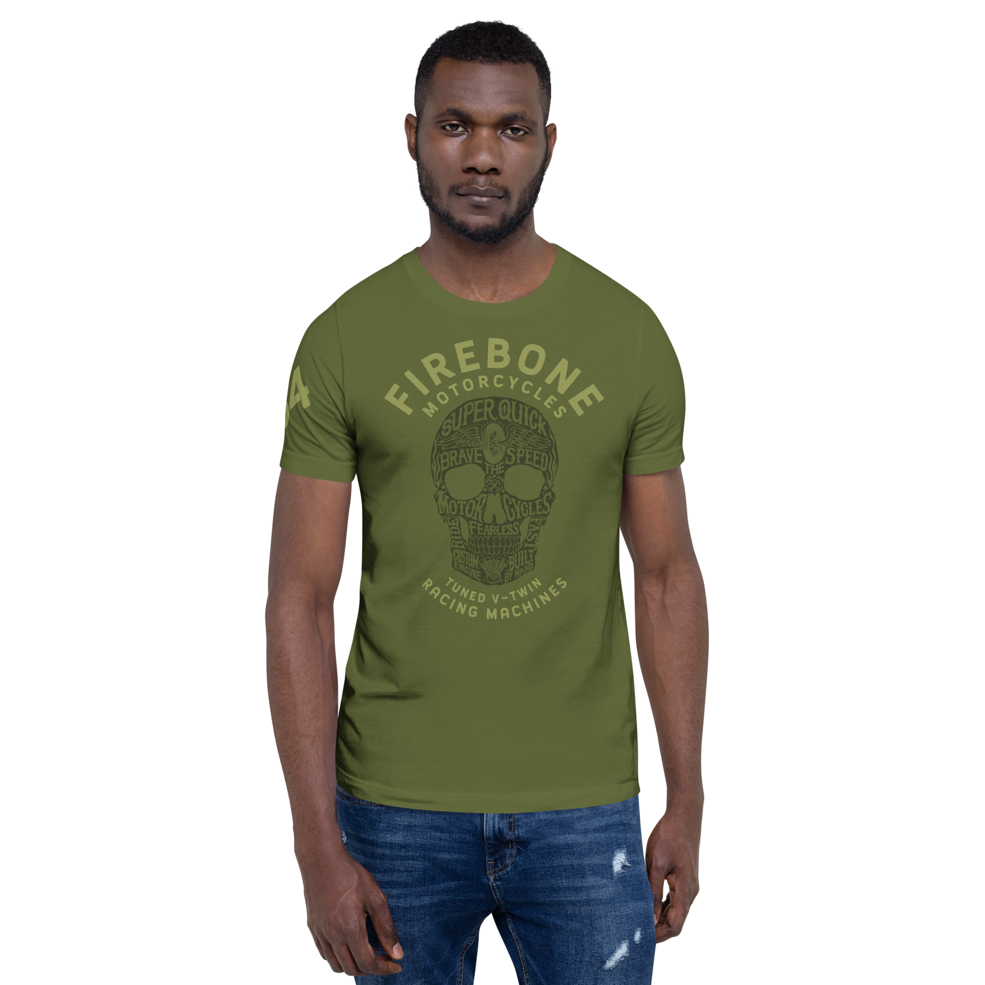 Super Quick Skull - Olive t-shirt - Firebone