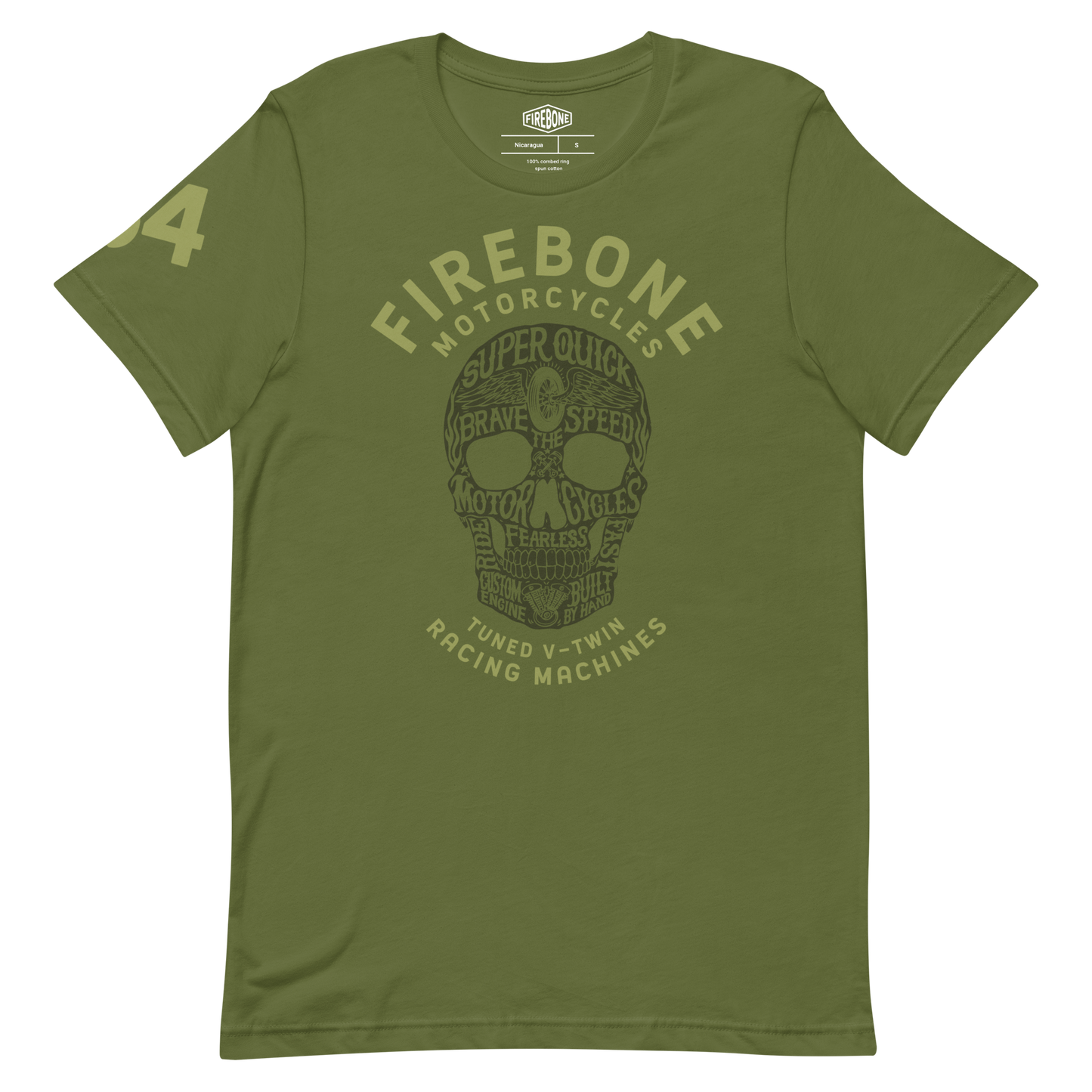 Super Quick Skull - Olive t-shirt - Firebone