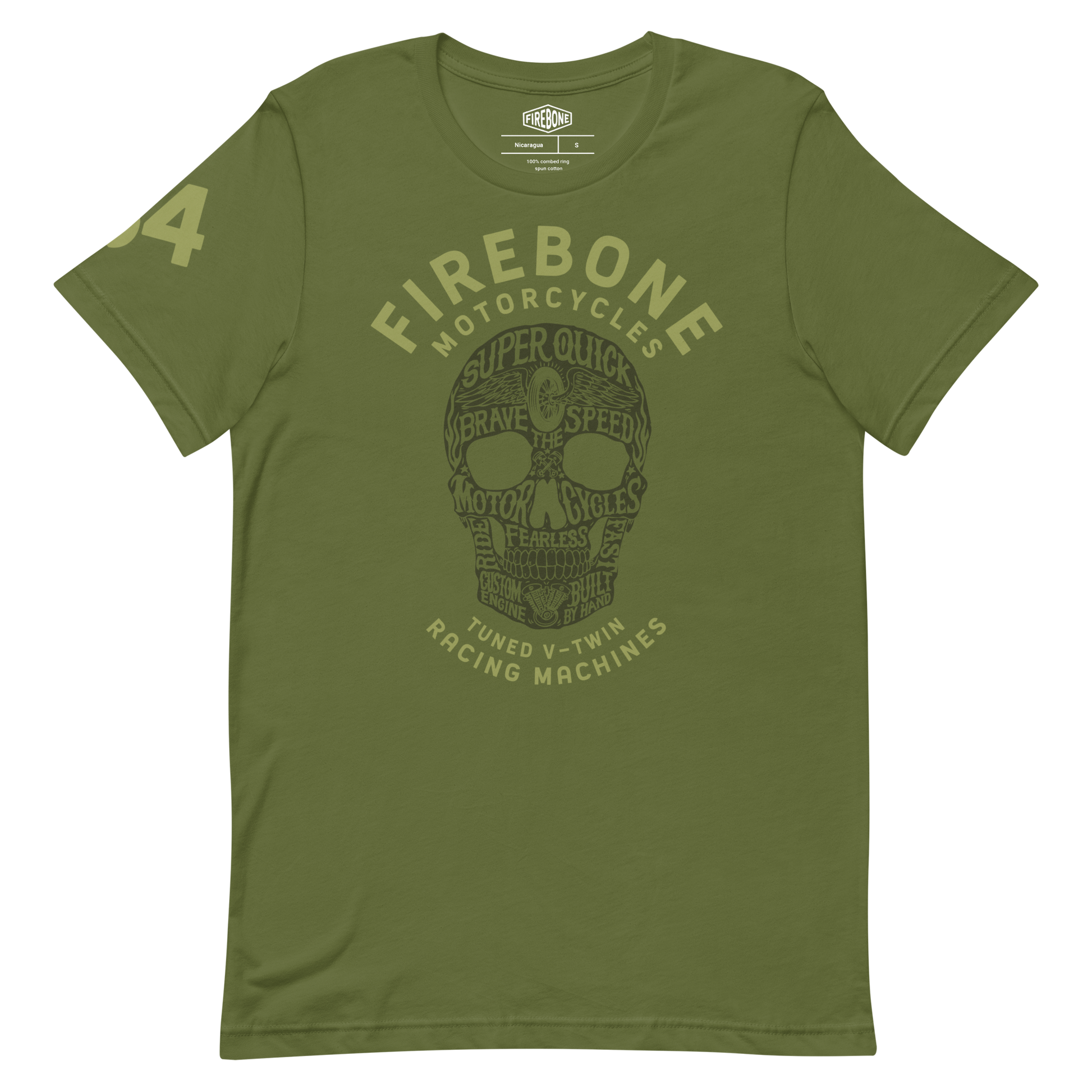 Super Quick Skull - Olive t-shirt - Firebone