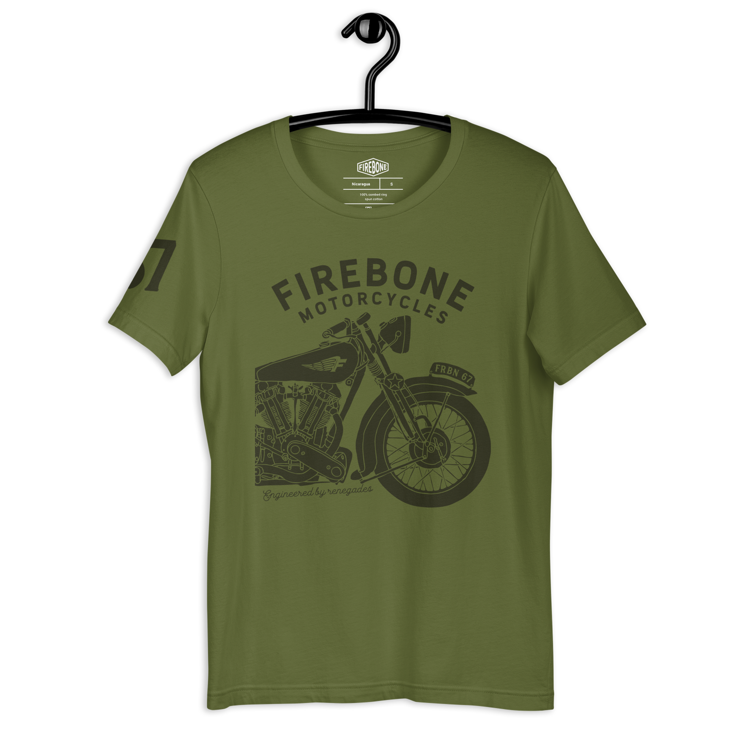 Vintage Motorcycle - Olive t-shirt - Firebone