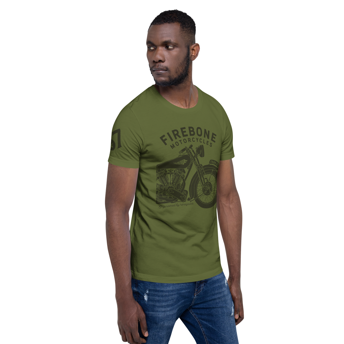 Vintage Motorcycle - Olive t-shirt - Firebone