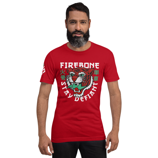 Defiant Tiger - Red t-shirt - Firebone