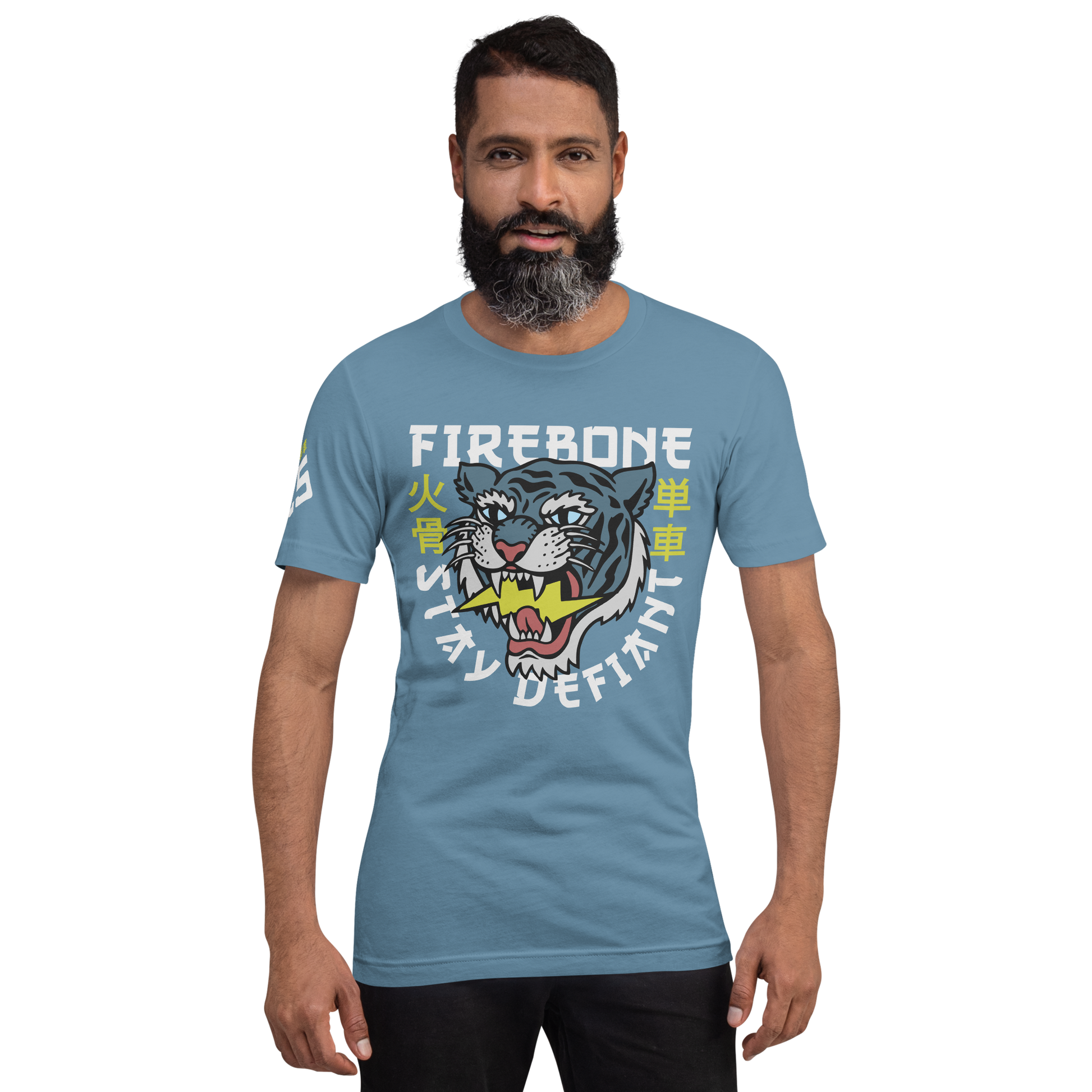 Defiant Tiger - Steel Blue t-shirt - Firebone