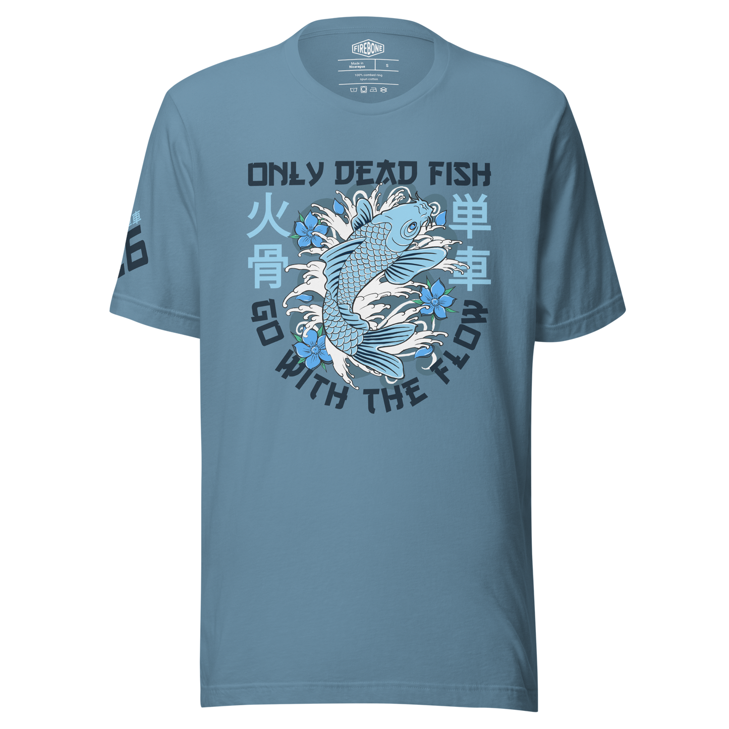 Go with the flow - Steel blue t-shirt - Firebone