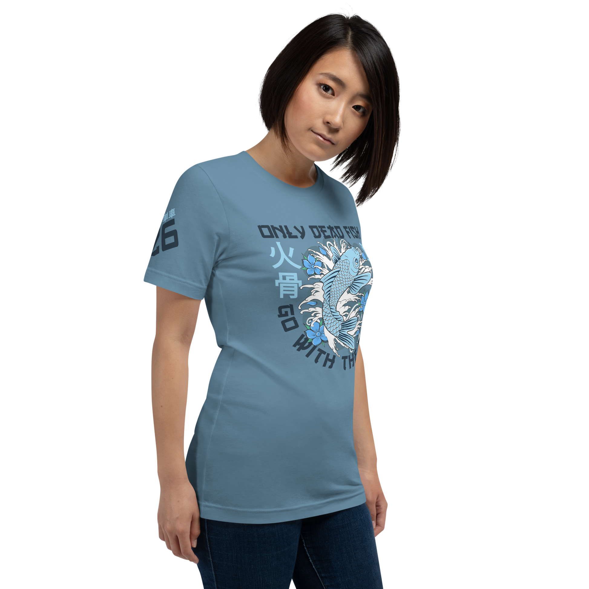 Go with the flow - Steel blue t-shirt - Firebone