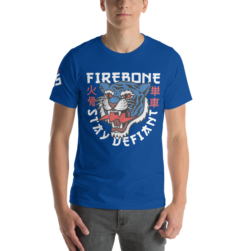 Defiant Tiger - Royal blue t-shirt - Firebone