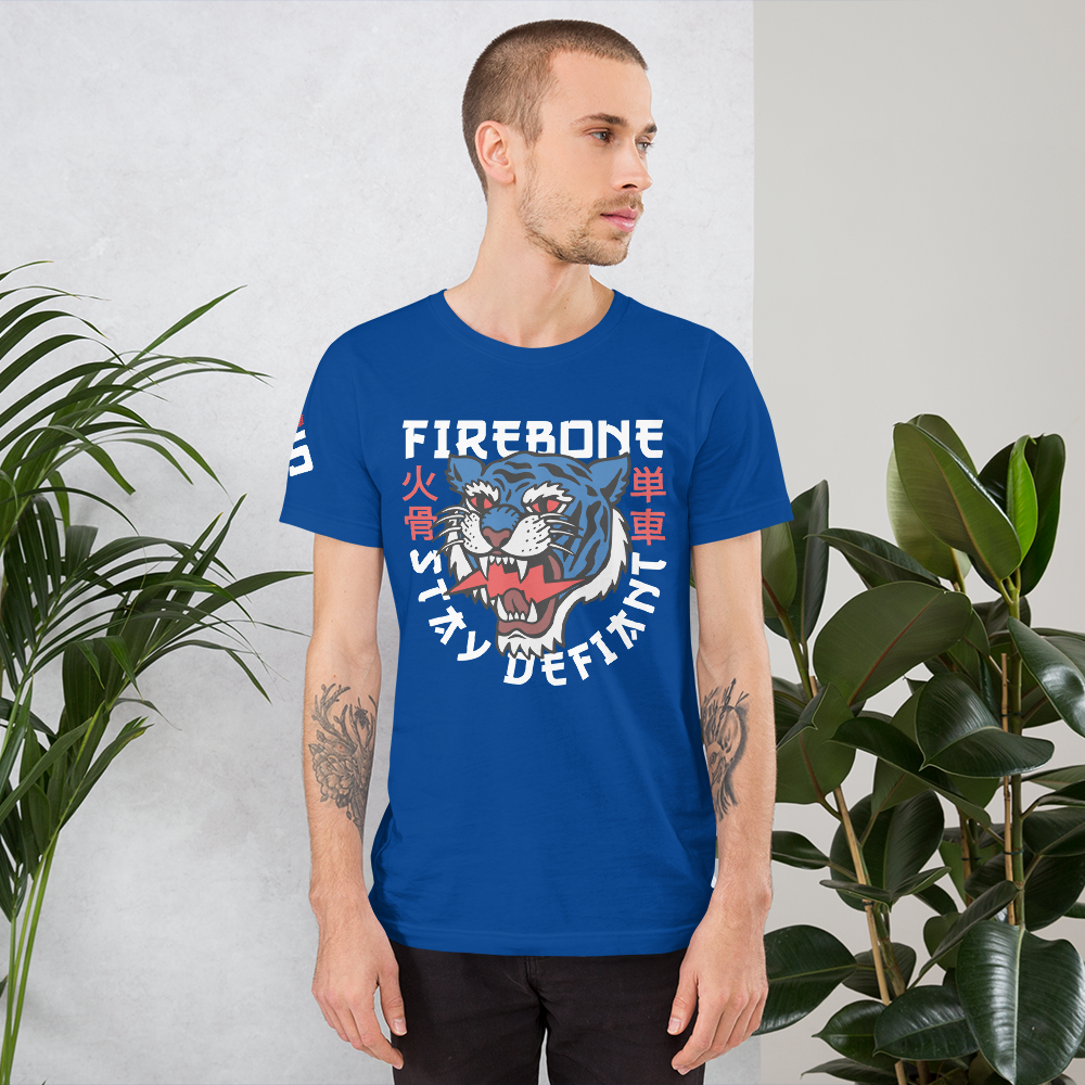 Defiant Tiger - Royal blue t-shirt - Firebone