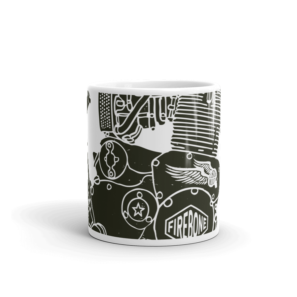 Vintage Engine - White glossy mug - Firebone