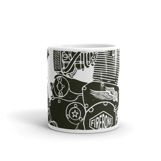 Vintage Engine - White glossy mug - Firebone