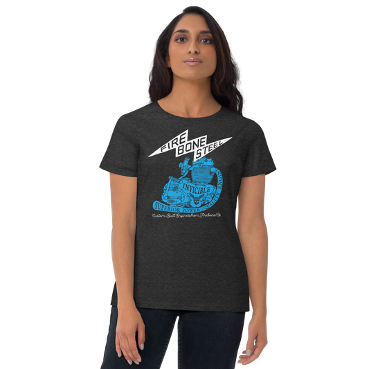 Firebone steel - Blue on dark grey short sleeve t-shirt - Firebone