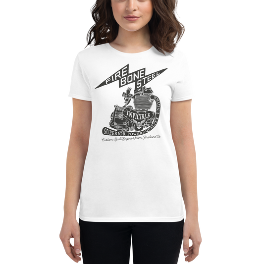 Firebone steel - Black on white short sleeve t-shirt - Firebone